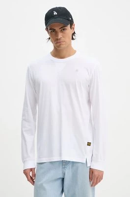 G-Star Raw longsleeve bawełniany kolor biały gładki D25076-336