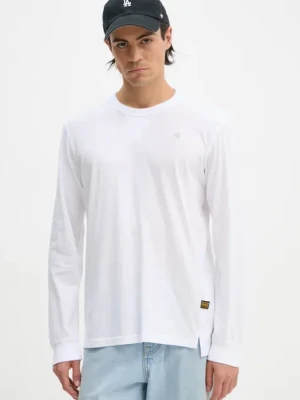 G-Star Raw longsleeve bawełniany kolor biały gładki D25076-336