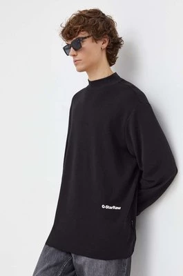 G-Star Raw longsleeve bawełniany kolor czarny gładki