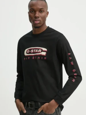 G-Star Raw longsleeve bawełniany kolor czarny z nadrukiem D25152-C336