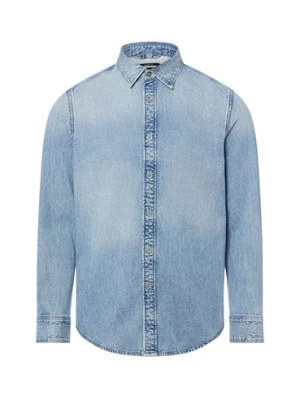 G-Star RAW Męska koszula casual Mężczyźni Slim Fit niebieski jednolity,