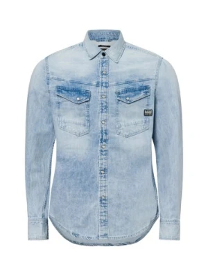 G-Star RAW Męska koszula dżinsowa Mężczyźni Slim Fit Bawełna niebieski jednolity,