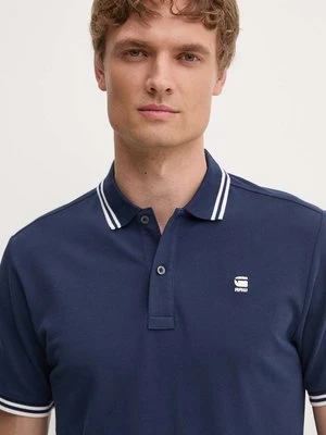 G-Star Raw polo męski kolor niebieski gładki