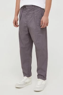 G-Star Raw spodnie bawełniane kolor fioletowy proste