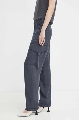 G-Star Raw spodnie damskie kolor szary fason cargo high waist D24598-D521