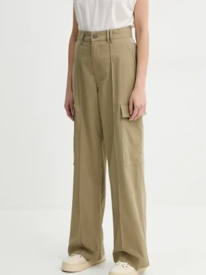 G-Star Raw spodnie damskie kolor zielony szerokie high waist D26036-D909