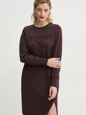 G-Star Raw sukienka bawełniana kolor brązowy mini oversize D25038-D589