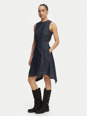 G-Star Raw Sukienka jeansowa D29077-D539 Granatowy Regular Fit