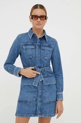 G-Star Raw sukienka jeansowa kolor niebieski mini prosta