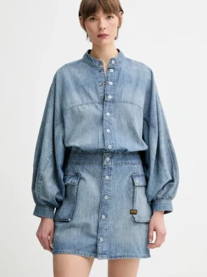 G-Star Raw sukienka jeansowa kolor niebieski mini prosta D26286-D539