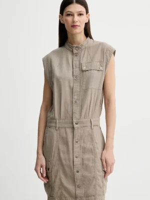 G-Star Raw sukienka kolor beżowy mini rozkloszowana D26026-D454