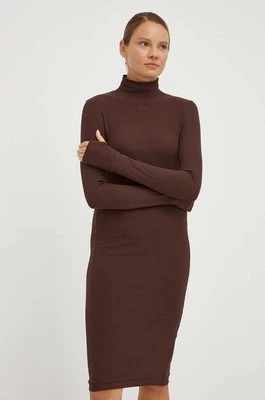 G-Star Raw sukienka kolor brązowy mini dopasowana