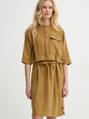 G-Star Raw sukienka kolor żółty mini prosta D26023-D522