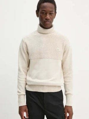 G-Star sweter bawełniany kolor beżowy z golferm D25151-C868