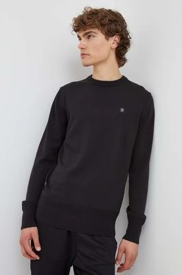 G-Star Raw sweter wełniany męski kolor czarny lekki