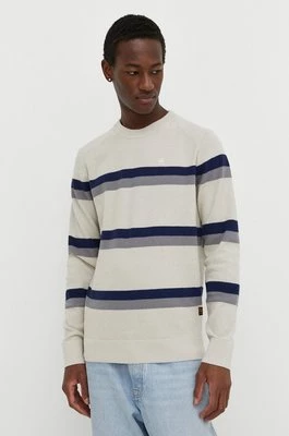 G-Star Raw sweter z domieszką wełny męski kolor beżowy