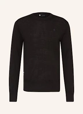 G-Star Sweter Z Wełny Merino schwarz