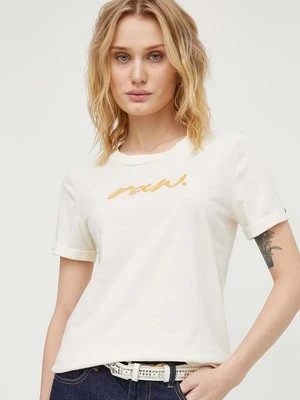 G-Star Raw t-shirt bawełniany damski kolor beżowy