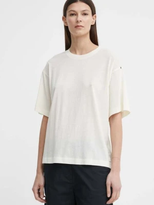 G-Star Raw t-shirt bawełniany damski kolor beżowy