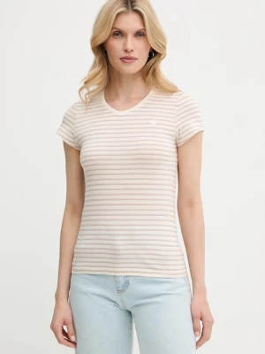 G-Star Raw t-shirt bawełniany damski kolor beżowy