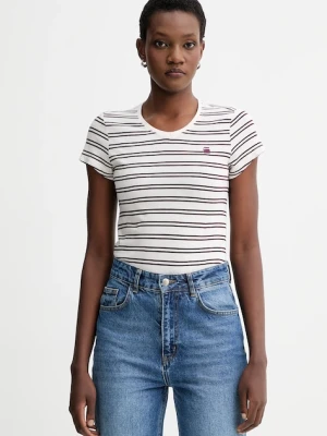 G-Star Raw t-shirt bawełniany damski kolor beżowy D24533-D244