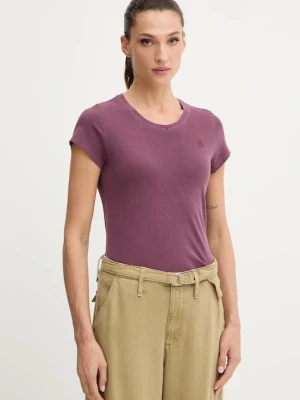 G-Star Raw t-shirt bawełniany damski kolor bordowy