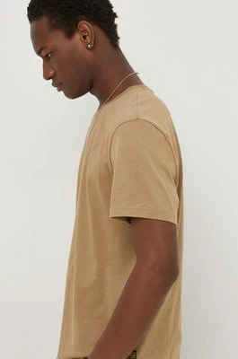 G-Star Raw t-shirt bawełniany kolor beżowy