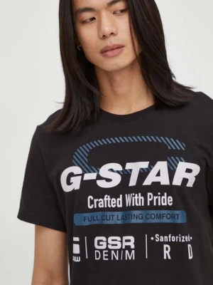 G-Star t-shirt bawełniany kolor czarny z nadrukiem
