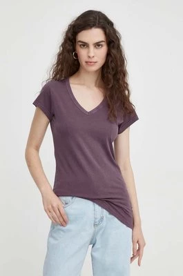 G-Star Raw t-shirt bawełniany kolor fioletowy