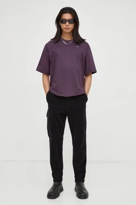 G-Star Raw t-shirt bawełniany kolor fioletowy gładki