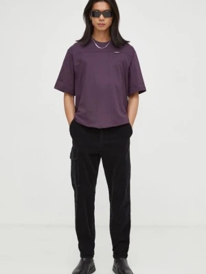 G-Star Raw t-shirt bawełniany kolor fioletowy gładki