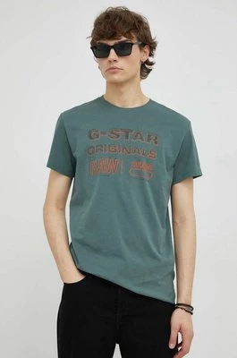 G-Star Raw t-shirt bawełniany kolor szary z nadrukiem