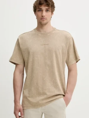 G-Star t-shirt bawełniany męski kolor beżowy melanżowy D25964-C756