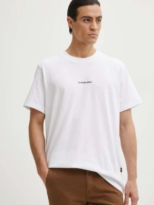 G-Star t-shirt bawełniany męski kolor biały z aplikacją D25677-C336