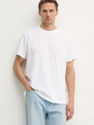 G-Star t-shirt bawełniany męski kolor biały z nadrukiem D25148-C336