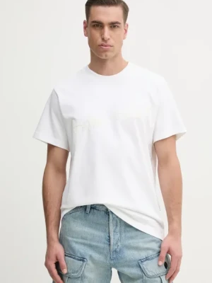 G-Star Raw t-shirt bawełniany męski kolor biały z nadrukiem D25148-C784