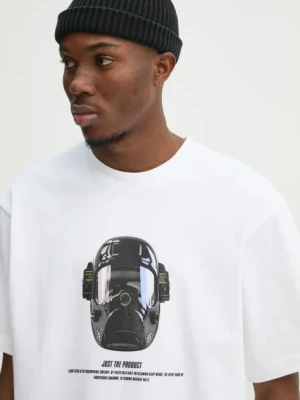 G-Star t-shirt bawełniany męski kolor biały z nadrukiem D25159-C784