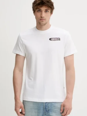 G-Star Raw t-shirt bawełniany męski kolor biały z nadrukiem D26047-C336
