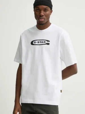 G-Star t-shirt bawełniany męski kolor biały z nadrukiem D26350-C336