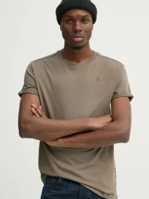 G-Star Raw t-shirt bawełniany męski kolor brązowy gładki D16396-B353