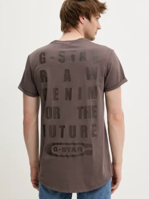 G-Star Raw t-shirt bawełniany męski kolor brązowy gładki D25971-2653