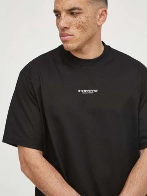 G-Star t-shirt bawełniany męski kolor czarny z aplikacją