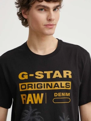 G-Star Raw t-shirt bawełniany męski kolor czarny z nadrukiem D24681-336