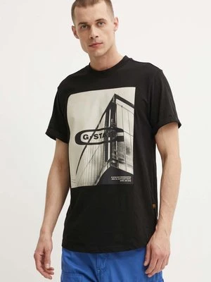 G-Star Raw t-shirt bawełniany męski kolor czarny z nadrukiem D24683-C372