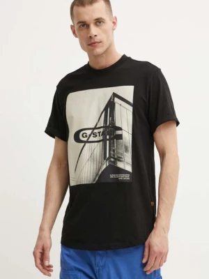 G-Star t-shirt bawełniany męski kolor czarny z nadrukiem D24683-C372
