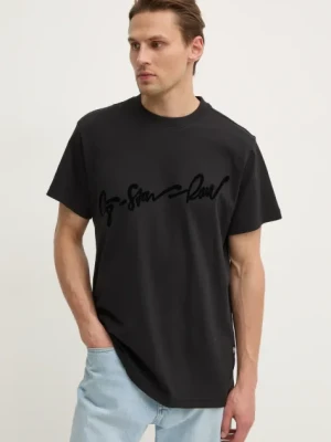 G-Star t-shirt bawełniany męski kolor czarny z nadrukiem D25148-C336