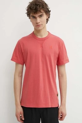 G-Star Raw t-shirt bawełniany męski kolor czerwony gładki