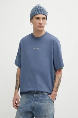 G-Star Raw t-shirt bawełniany męski kolor granatowy z aplikacją