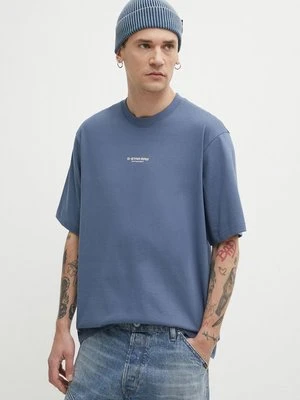 G-Star Raw t-shirt bawełniany męski kolor granatowy z aplikacją