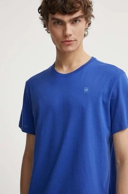 G-Star Raw t-shirt bawełniany męski kolor niebieski gładki